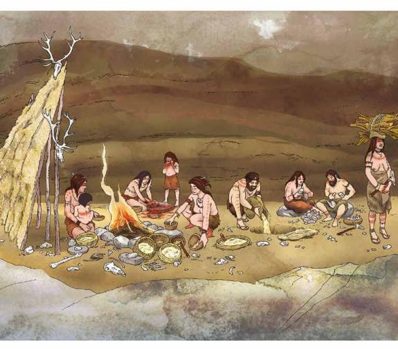 Recreació de les Coves del fem 3500 anys a.C.