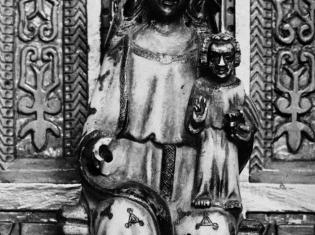 Talla de la Mare de Déu de Bruguers. Any 1950. Foto: Joan Mitjans. AMG.